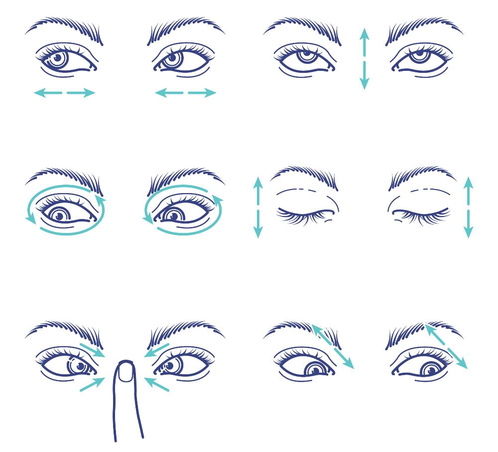 Persona descansando la vista frente a una ventana con luz natural